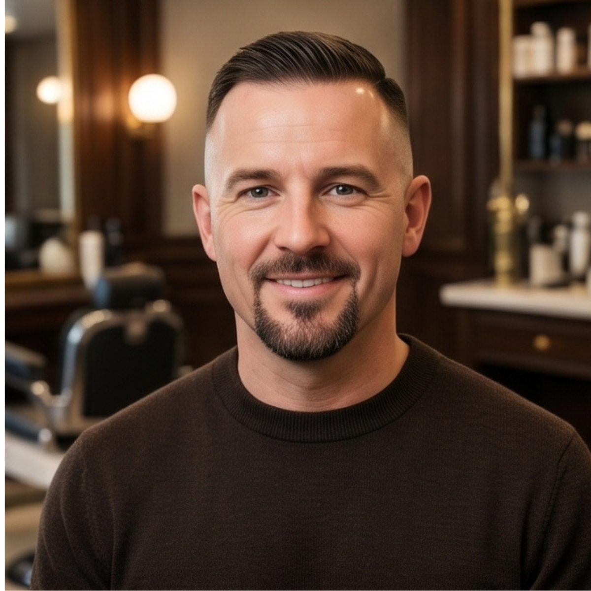 Client satisfait de l’accueil et des finitions dans un barbershop premium à Genève